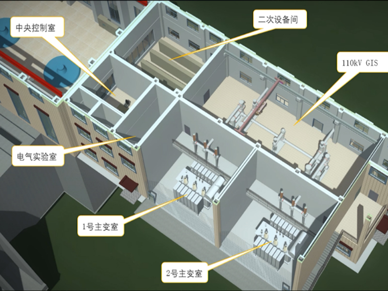 西藏湘河水利樞紐工程2-基于設備模型的基本參數(shù)，設備包含的各部分構(gòu)件，整體組裝后再進行其他屬性的添加（如電壓等級、類型、單位等）。之后可以通過設備布置，測試參數(shù)化設置是否有效